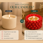 Soy Wax Decorative Scented Candle With Gold Leaf Braided ( Red , 6 x 6 cm )