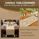 Table Runner with Tassels - Cotton 13.5 x 79.5 Inch, Floral