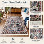 Riyasat Printed Carpet For Home And Office ( 5x7 ft, Blue Rust)