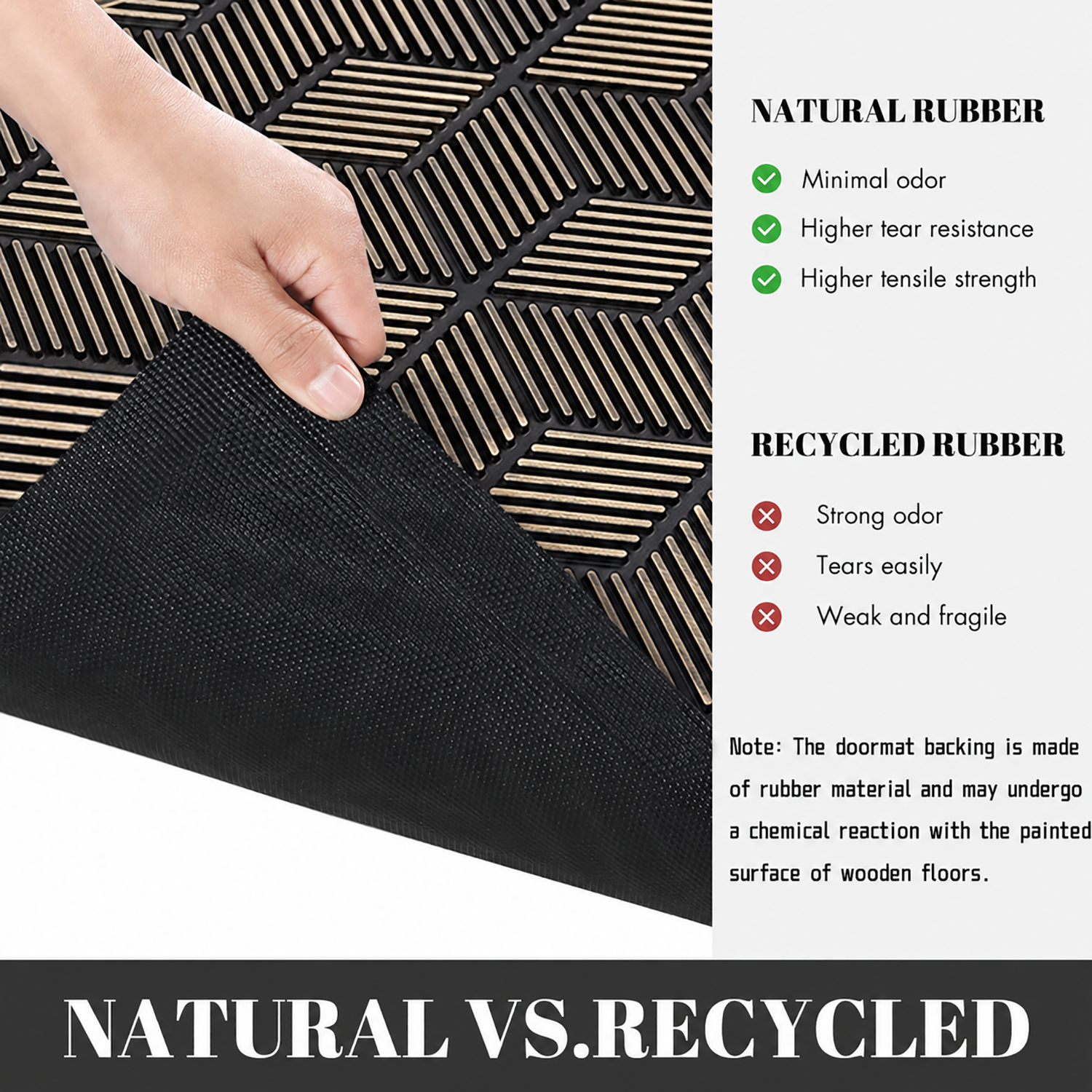 Rubber Door Mat Geometric Textured ( 45x75 cm Copper )