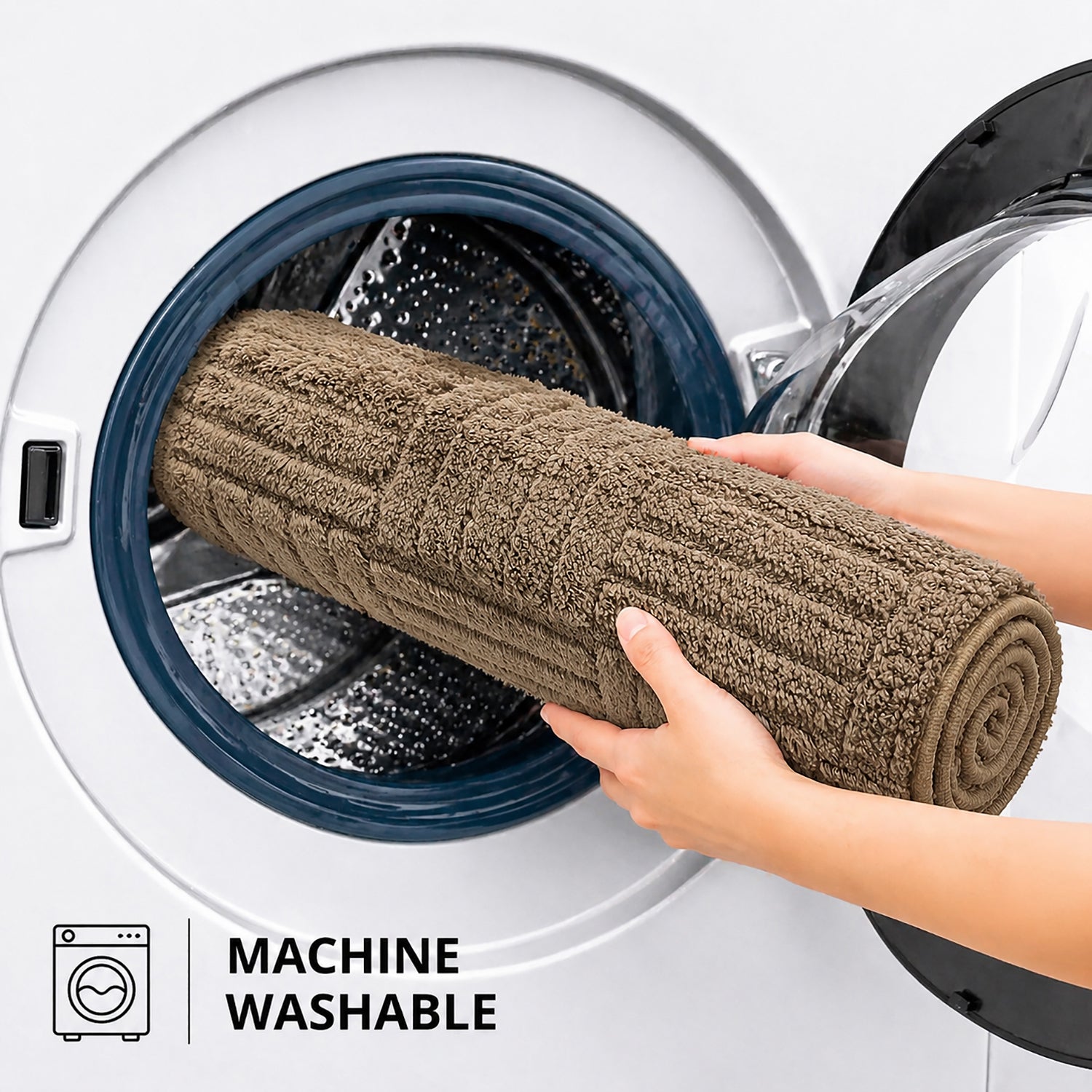 Bahrain Intersect Microfiber Bath Mat (40x58cm Coffee)