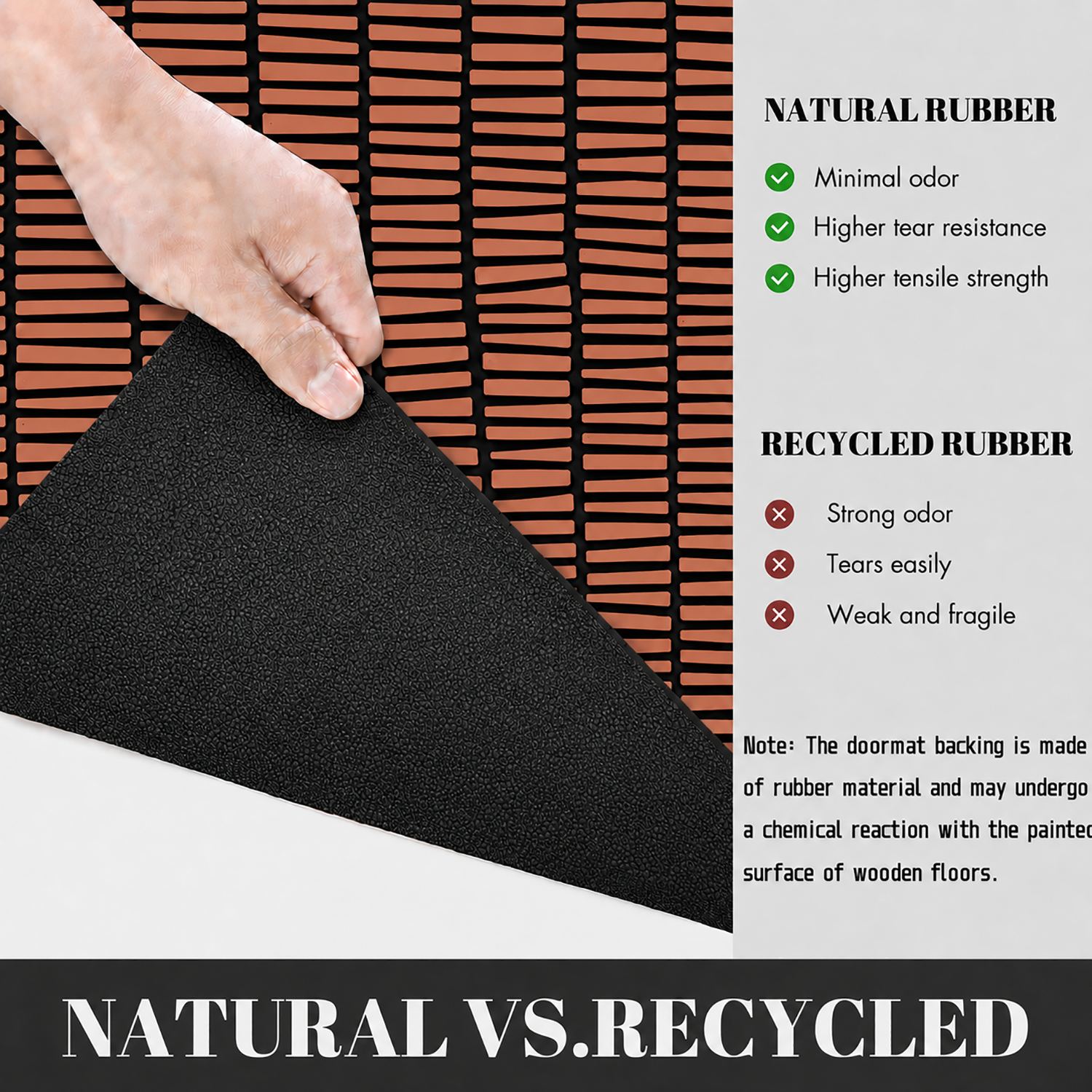 Rubber Door Mat Linear Textured ( 45x75 cm Copper )