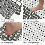 Rubber Shower Mat For Bathroom ( 37x67 Cm White )