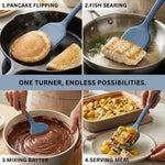 Silicone Spatula For High Heat Cooking And Baking ( 9x31.5cm, DarkBlue )