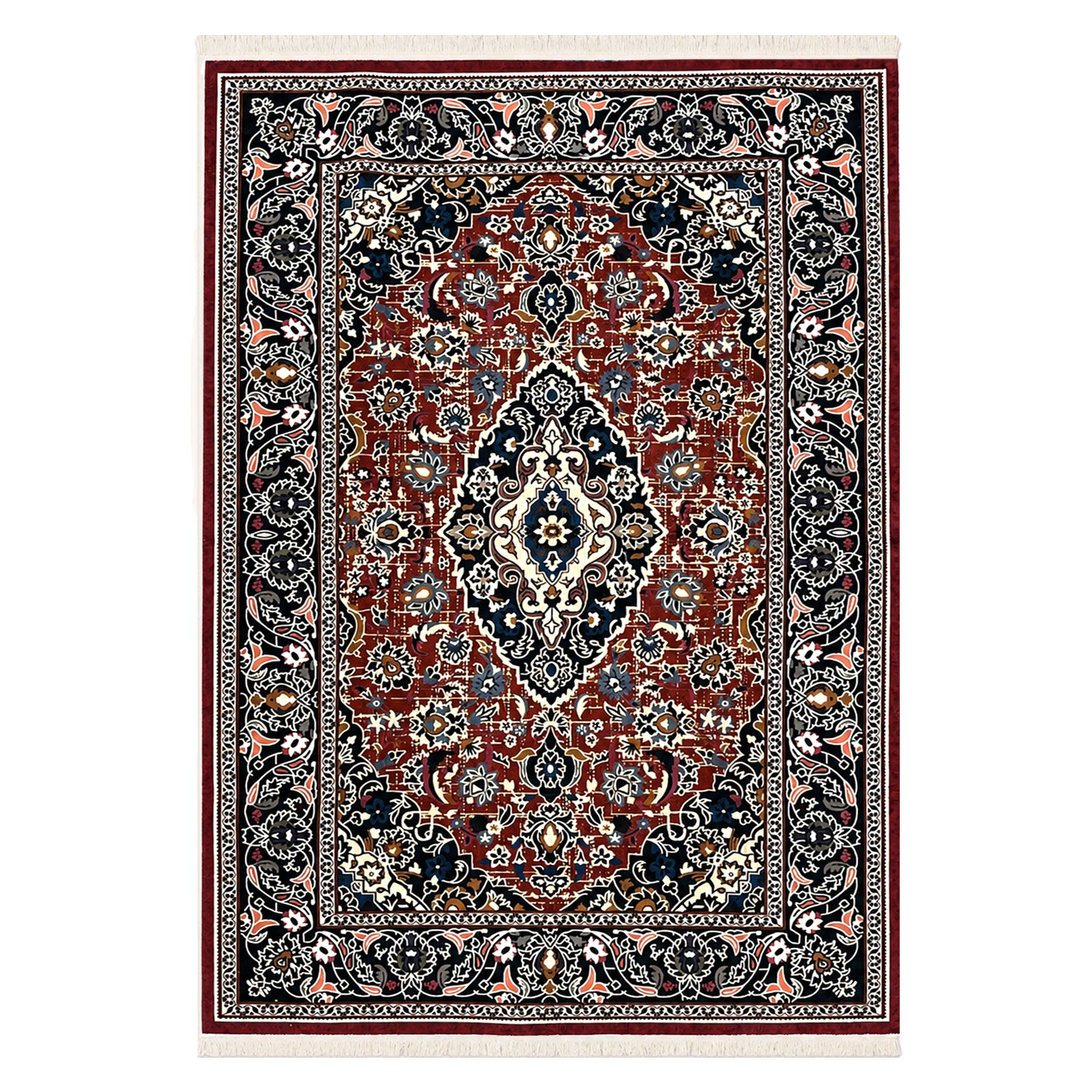 Riyasat Printed Carpet For Home And Office ( 3x5 ft,Royal Red )