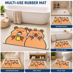 Rubber Bath Mat Anti Slip Quick Drying Soft Bear Self Care ( Beige, 40x60 cm )