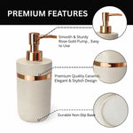 Rosegold & Ivory Plastic Soap Dispenser For Bathroom And Kitchen Sink ( 16x8 cm Rosegold & Ivory )