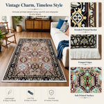 Riyasat Printed Carpet For Home And Office ( 4x6 ft, Peach Vintage )