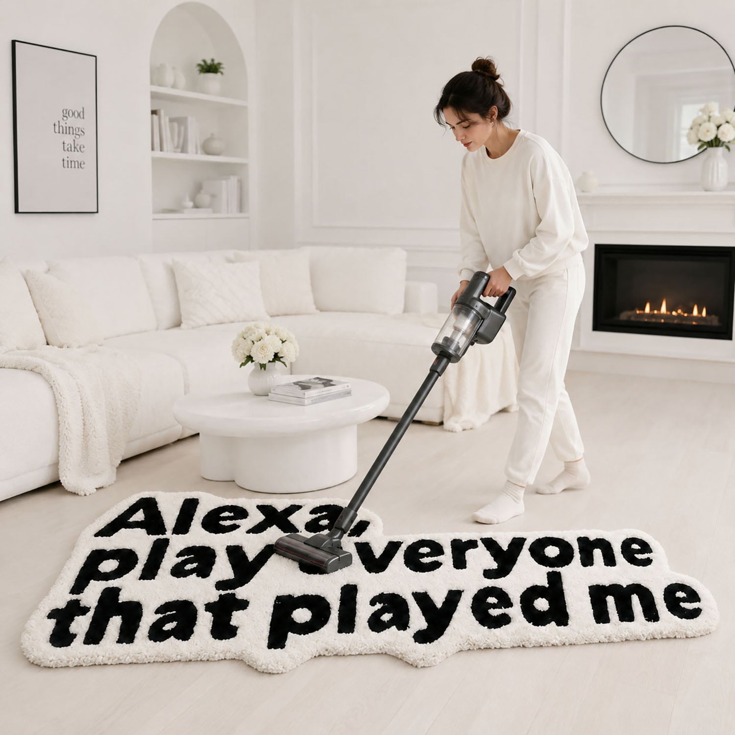 Alexa Wool Tufted Floor and Wall Carpet 120x28 Cm