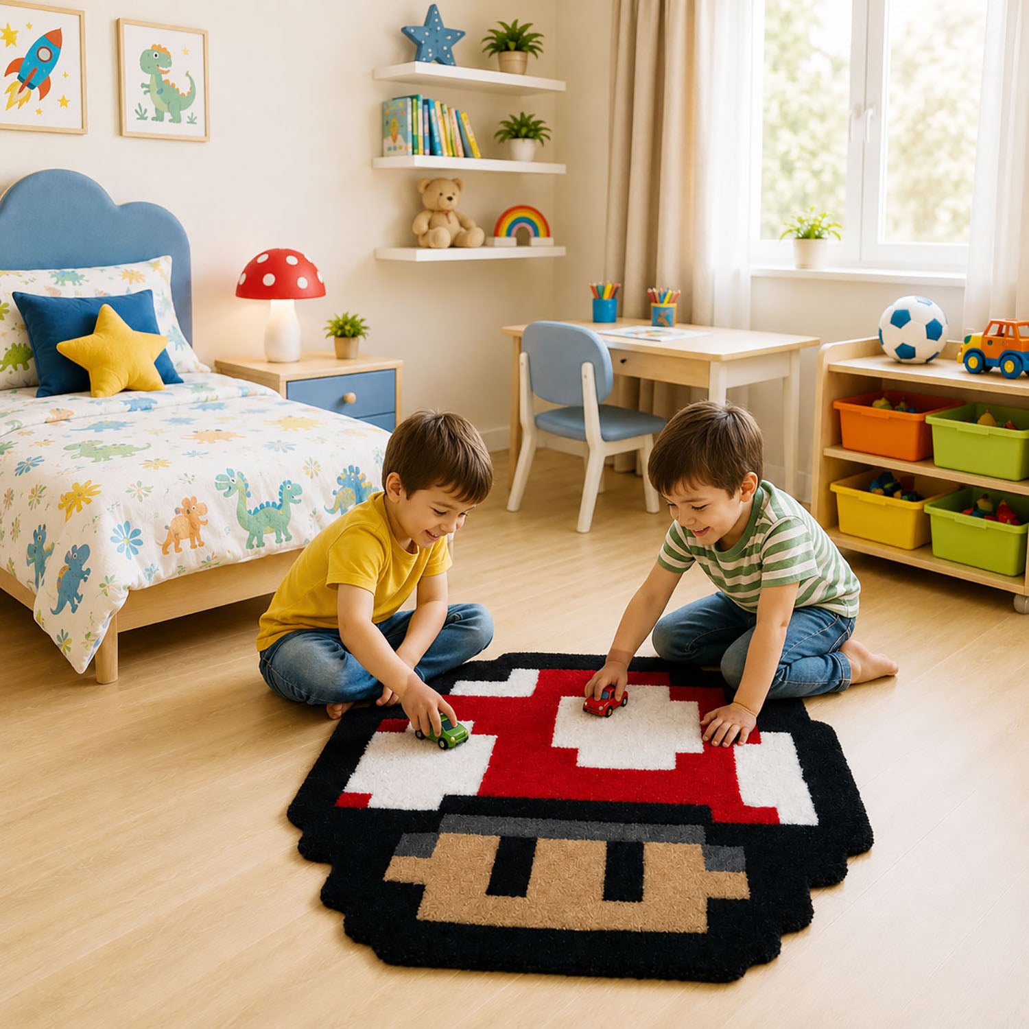 Wool Rug Mushroom Design Floor And Wall Carpet
