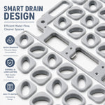 Rubber Shower Mat For Bathroom ( 40x66 Cm Silver )