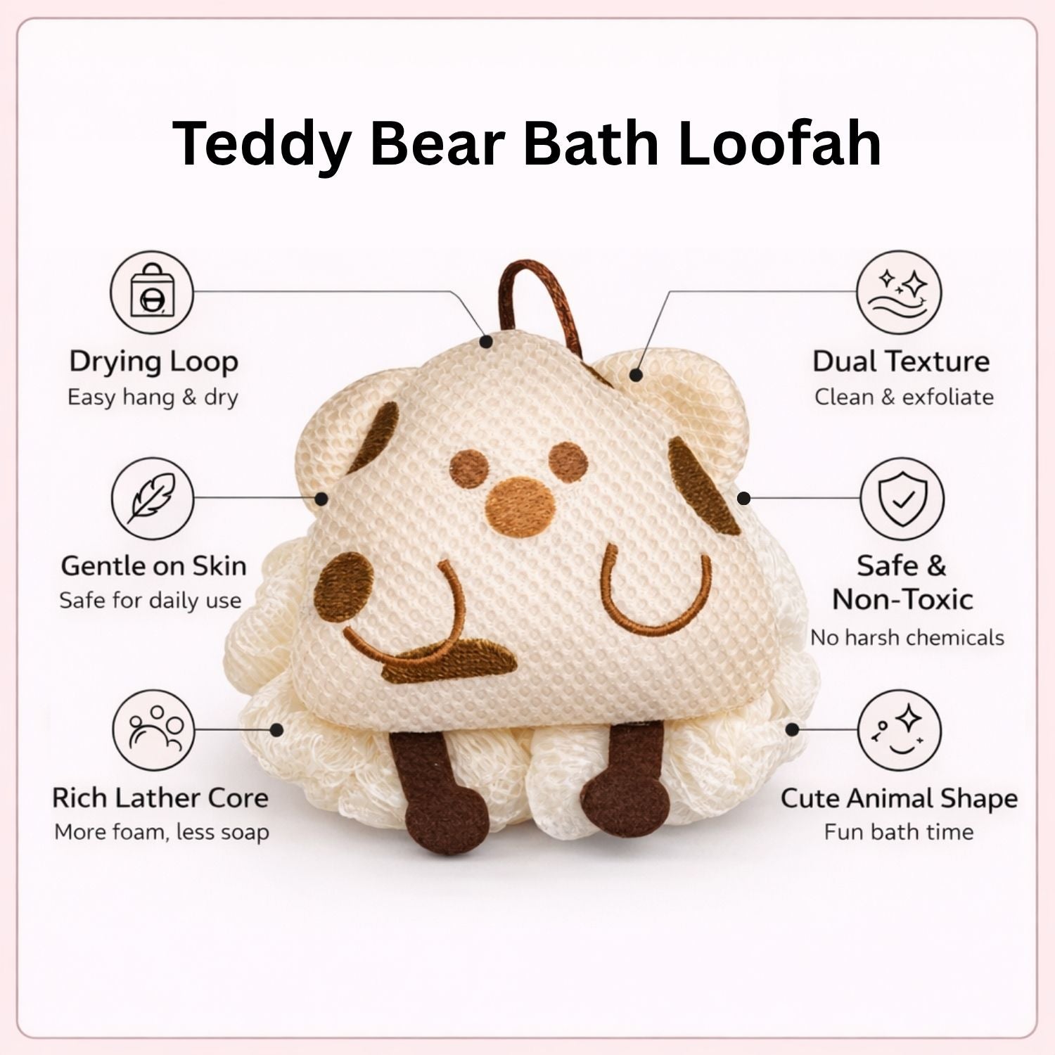 Bath Sponge For Kids And Adult ( 12x11cm )