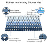 Plastic Shower Mat For Bathroom (36x68 Cm Blue )