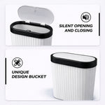 Portable Plastic Dustbin For Home And Kitchen (  27.5x14x29 cm, Grey )