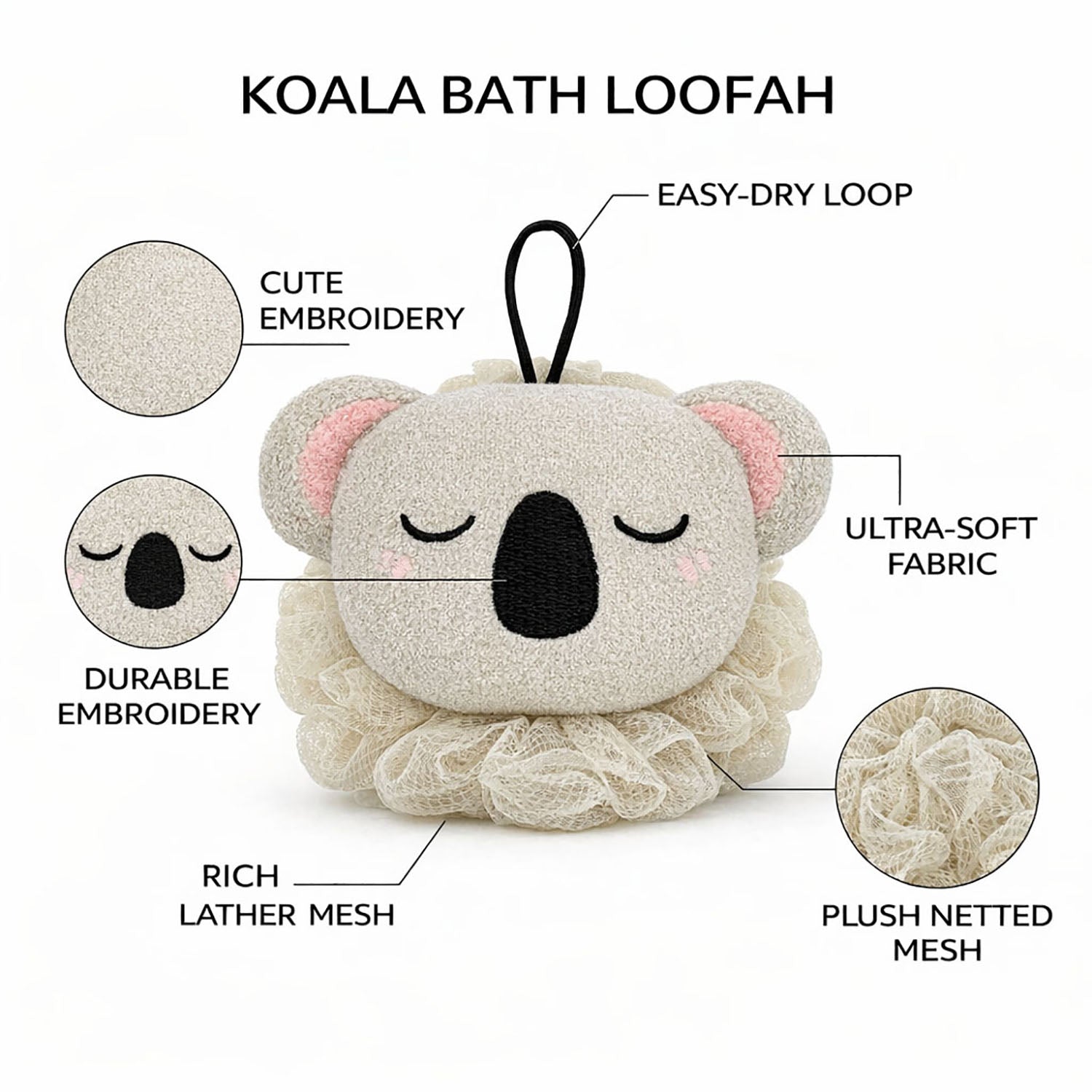 Bath Sponge For Kids And Adult ( 15x17cm )