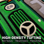 Car Shaped Tufted Wool Rug Floor Mat For Kids ( 63x68 cm , Green )
