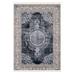 Riyasat Printed Carpet For Home And Office ( 3x5 ft, Charcoal Grey )