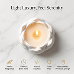 Soy Wax Decorative Lotus Candle ( White , 8 x 8 cm )