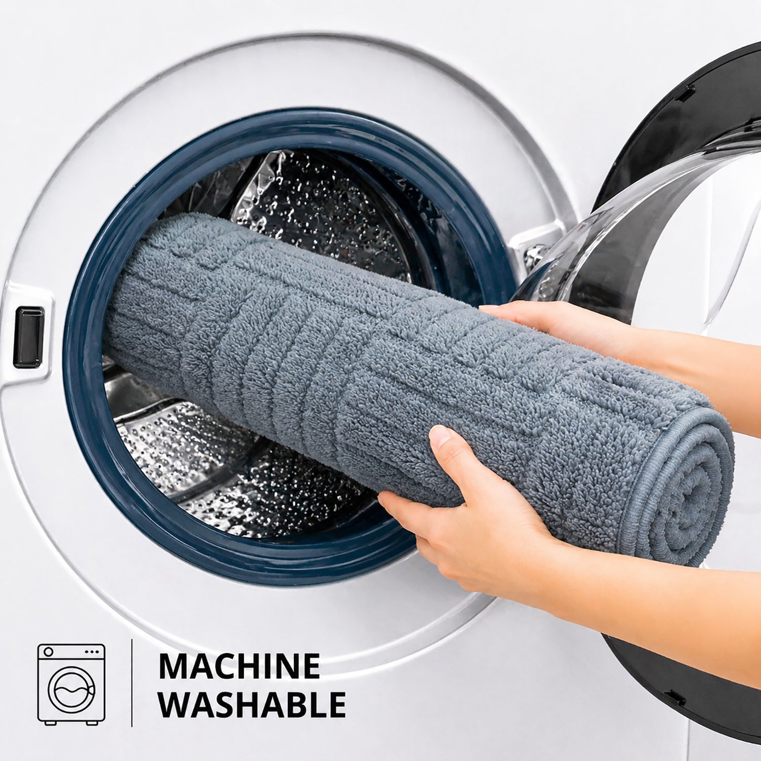 Bahrain Intersect Microfiber Bath Mat (40x58cm Sky Blue)