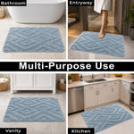 Bahrain Intersect Microfiber Bath Mat (40x58cm Blue)