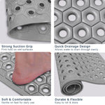 PVC Shower Mat for Bathroom Floor ( 40x70 cm, Silver )