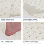 PVC Shower Mat for Bathroom Floor ( 35x70 cm, Cream)