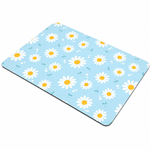 Kitchen Dish Drying Mat | Blue Daisy Floral Print | 35x55 cm