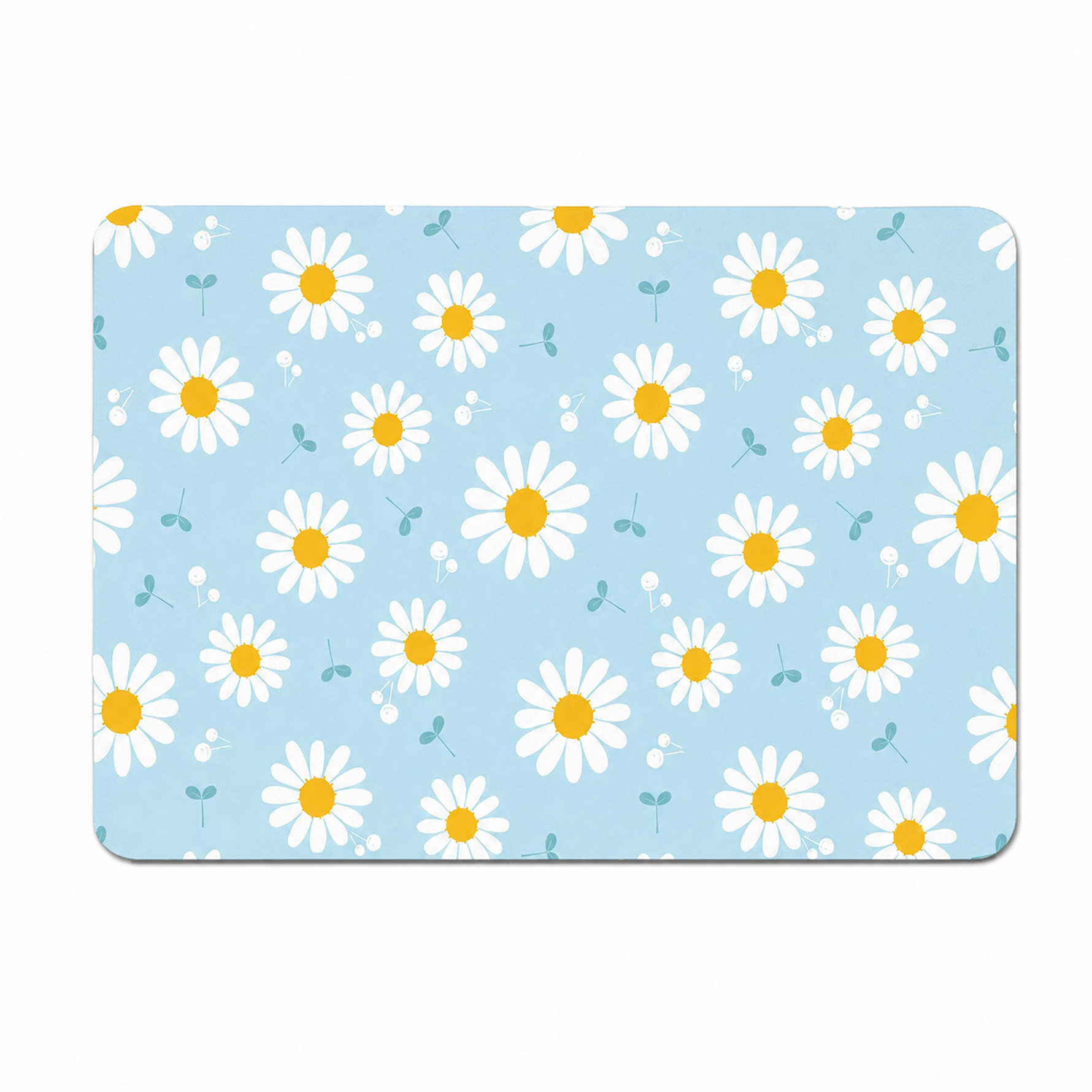 Kitchen Dish Drying Mat | Blue Daisy Floral Print | 35x55 cm