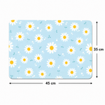 Kitchen Dish Drying Mat | Blue Daisy Floral Print | 35x55 cm