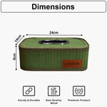 Bamboo Napkin Box Tissue Holder ( Green, 24x14x9 cm )