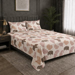 Double Bedsheet with 2 Pillow Covers 220 TC 100% Cotton Feel (  Pink , 90x100inch )