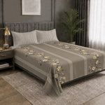 Double Bedsheet with 2 Pillow Covers Premium 240 TC 100% Cotton Feel King Size ( Taupe 108x108 inch )