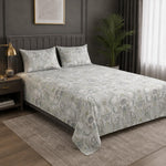Double Bedsheet with 2 Pillow Covers 220 TC 100% Cotton Feel ( King Size Sage Green 90 x 100 inch )