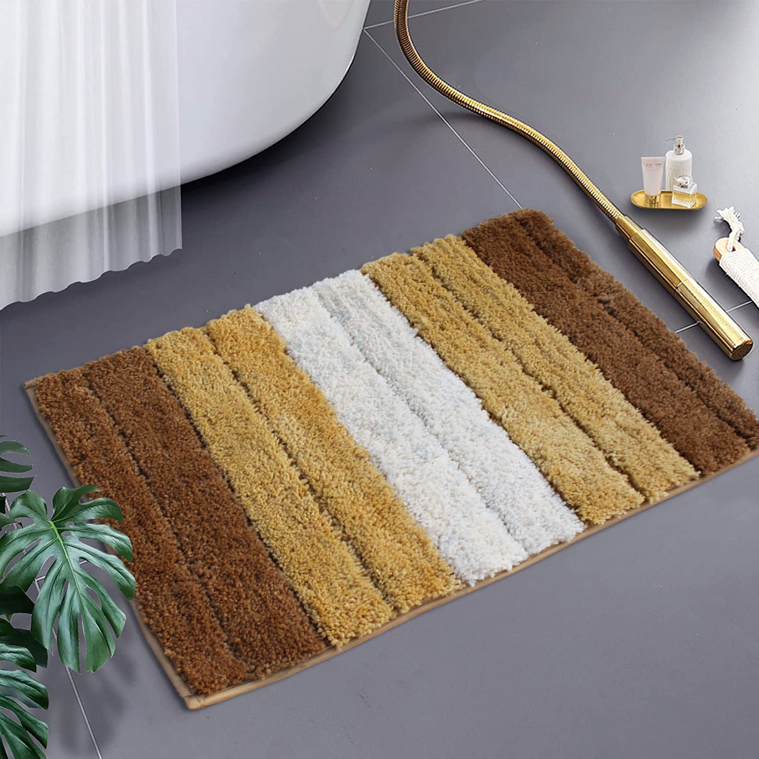 Luxury Bath Mat for Bathroom (40X60 Cm ,Tobacoo)