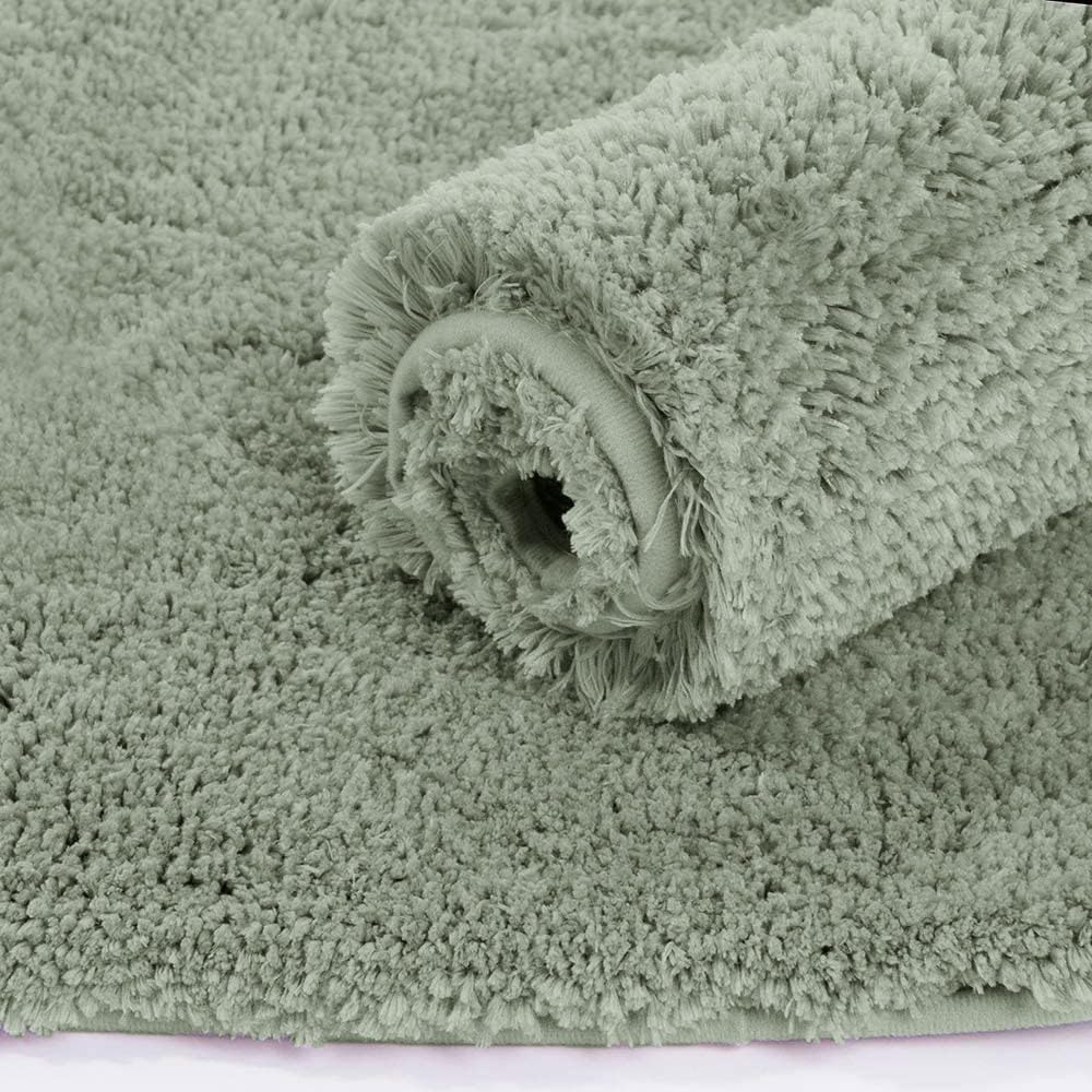 Vegas Microfiber Bath Mat (40x60 cm, Pastel Green) Pack of 2