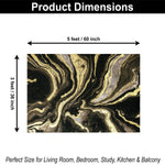 Polyester Cosmic Swirl Carpet for Bedroom (3x5 Feet, Multicolor)