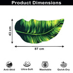 3D Bath Mat Leaf Shaped (Green, 43x87 cm)