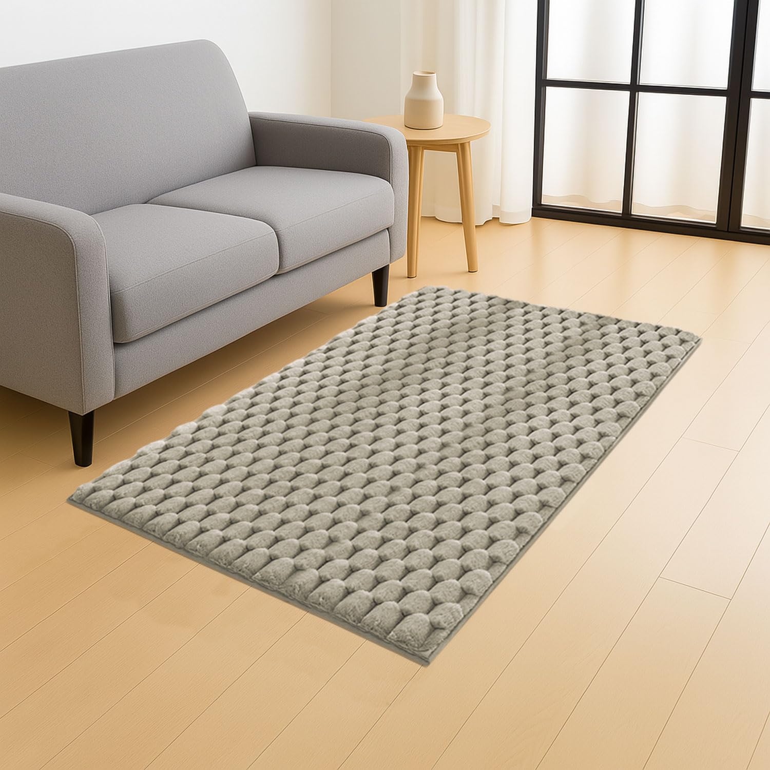 Turtle Rabbit Fur Carpet (3x5 Feet, Taupe)