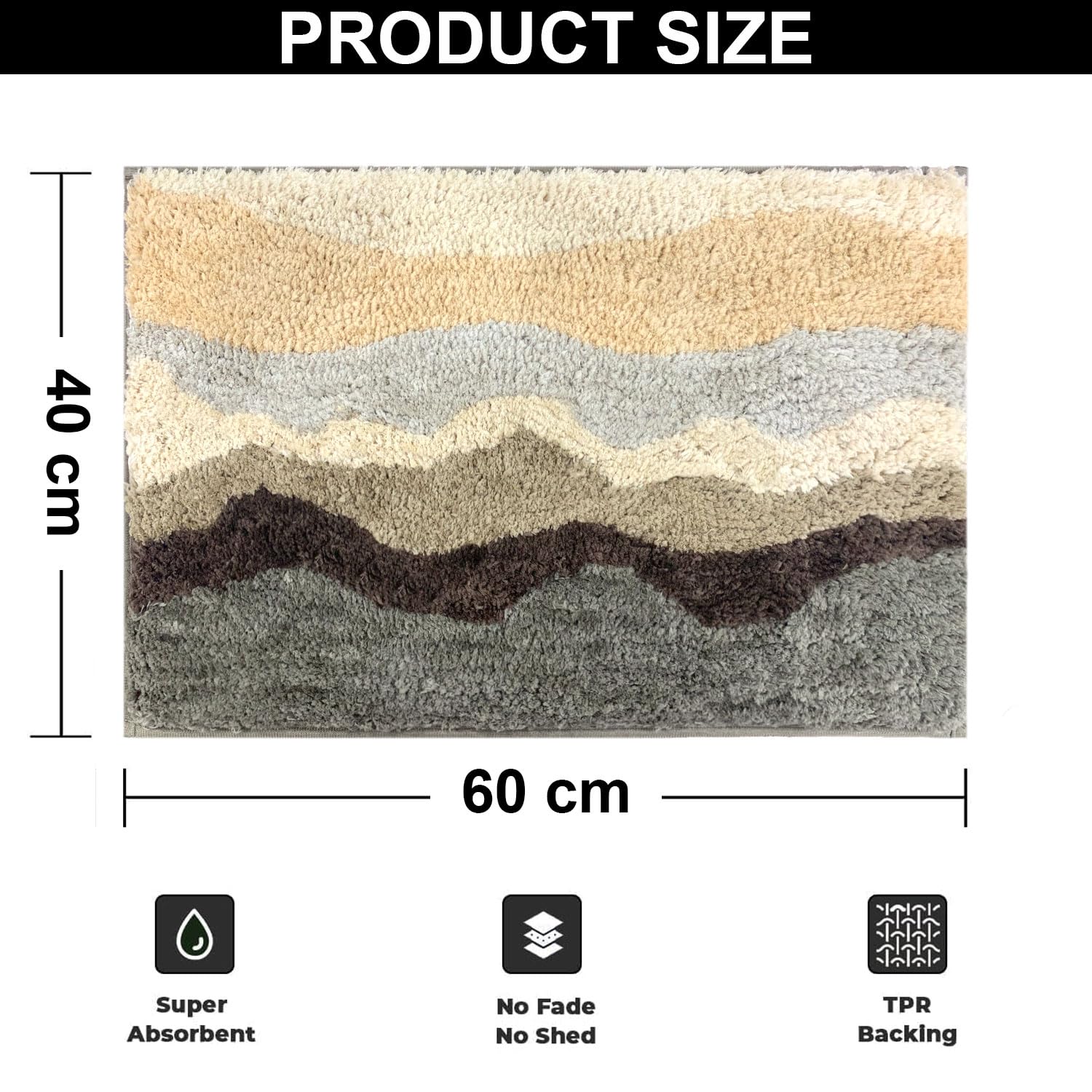 Canada Bath Mat Waves (40x60 cm, Coffee)