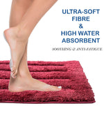 Bathmat 2500 GSM Microfiber Anti Skid (Maroon, 45cm x 75cm)