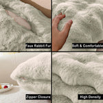 Rabbit Fur Bubble Cushion Cover (16x16 Inch Taupe )