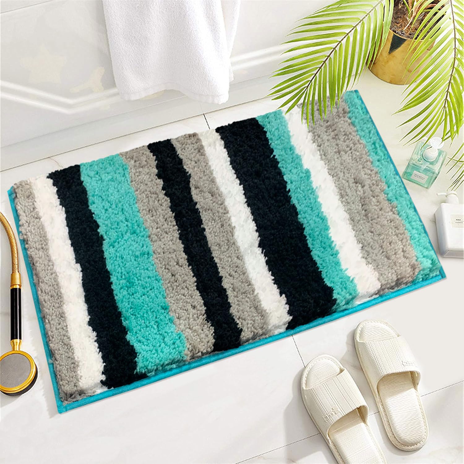Italia Combo Bath Mat  (40x60 cm, Grey) Pack of 2