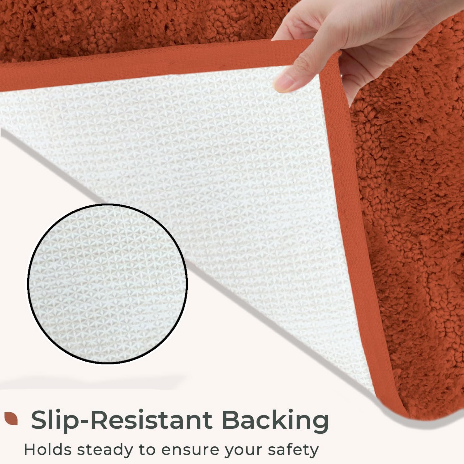 Bath Mat Classic Waves Microfiber 2200 GSM (40x60 cm, Rust)