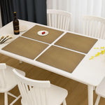 Luxe Home International PVC Vinyl Foam Design Placemat STPG127 – Heat Resistant, Wipe Clean, Anti-Skid Table Mats for Dining Table, Kitchen & Home Decor (30x45 CM Brown Set of 4)