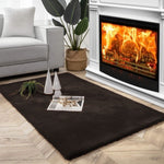 Rabbit Fur Soild Carpet (Chocolate, 3x5 Feet)