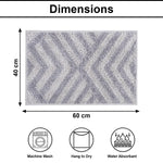 Kyoto Maze Bath Mat Bathroom (40x60 cm, Grey)