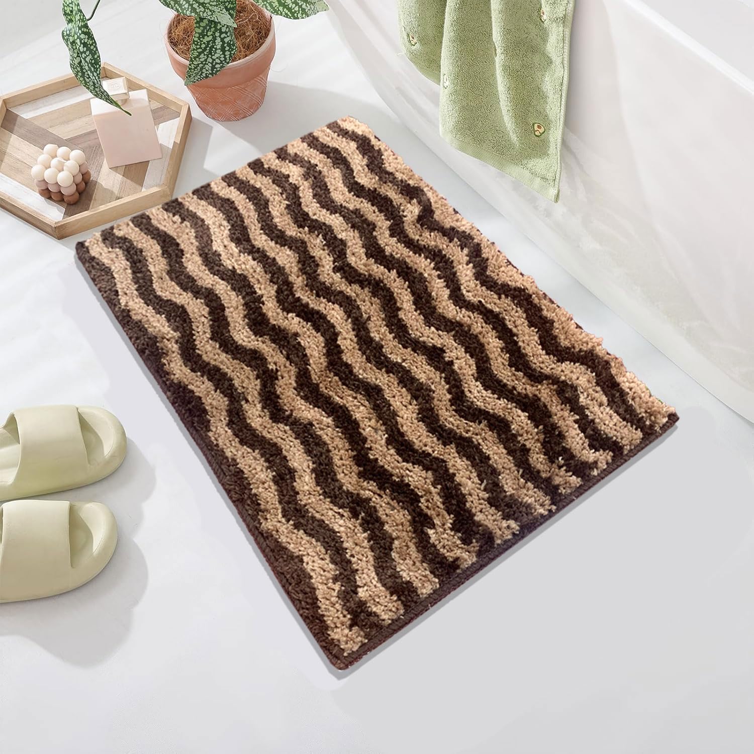 Berlin Bath Mat - Bathroom Mat( 38x58 cm, Coffee)