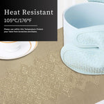 Luxe Home International PVC Vinyl Wave Design Placemat ST10002TH – Heat Resistant, Wipe Clean, Anti-Skid Table Mats for Dining Table, Kitchen & Home Decor (30x45 CM Gold Set of 6)