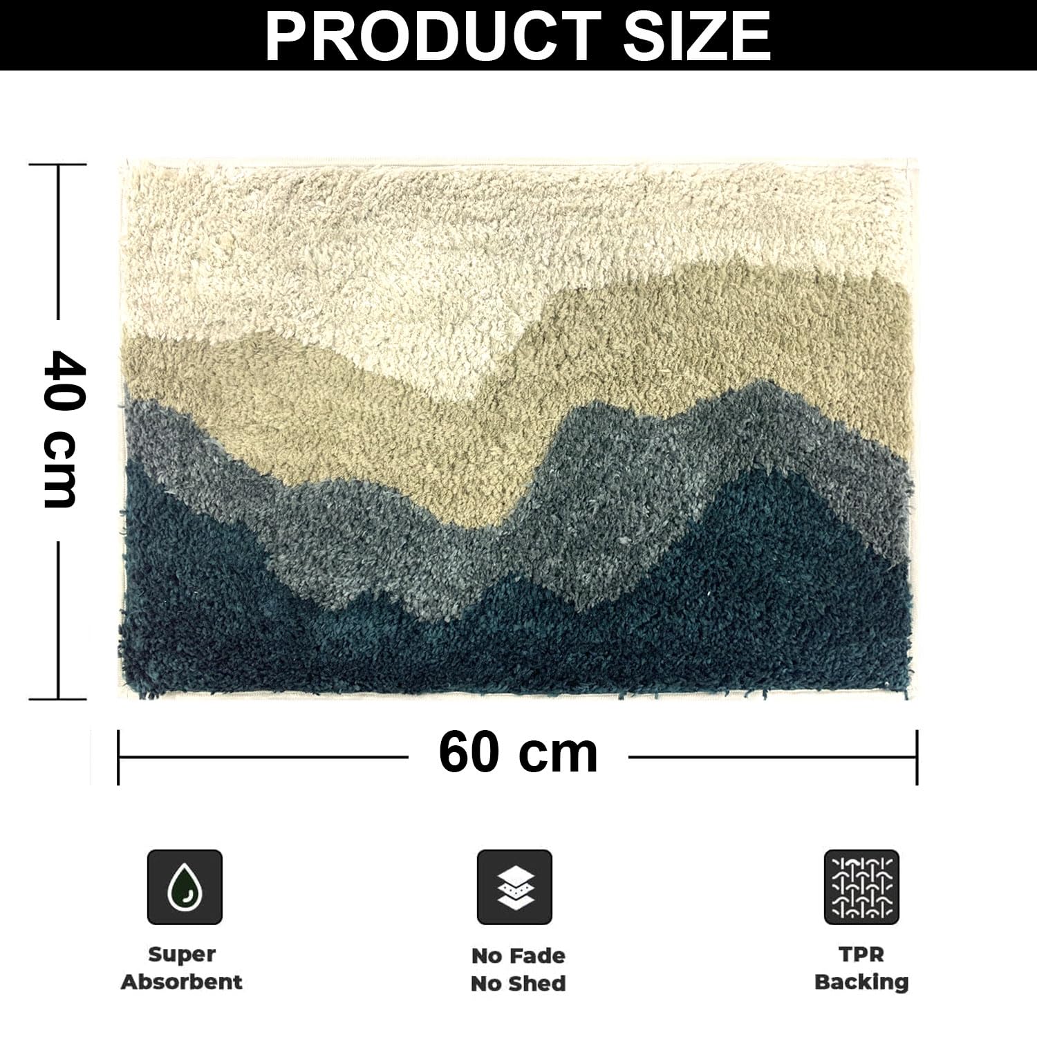 Canada Bath Mat Waves (40x60 cm, Green)