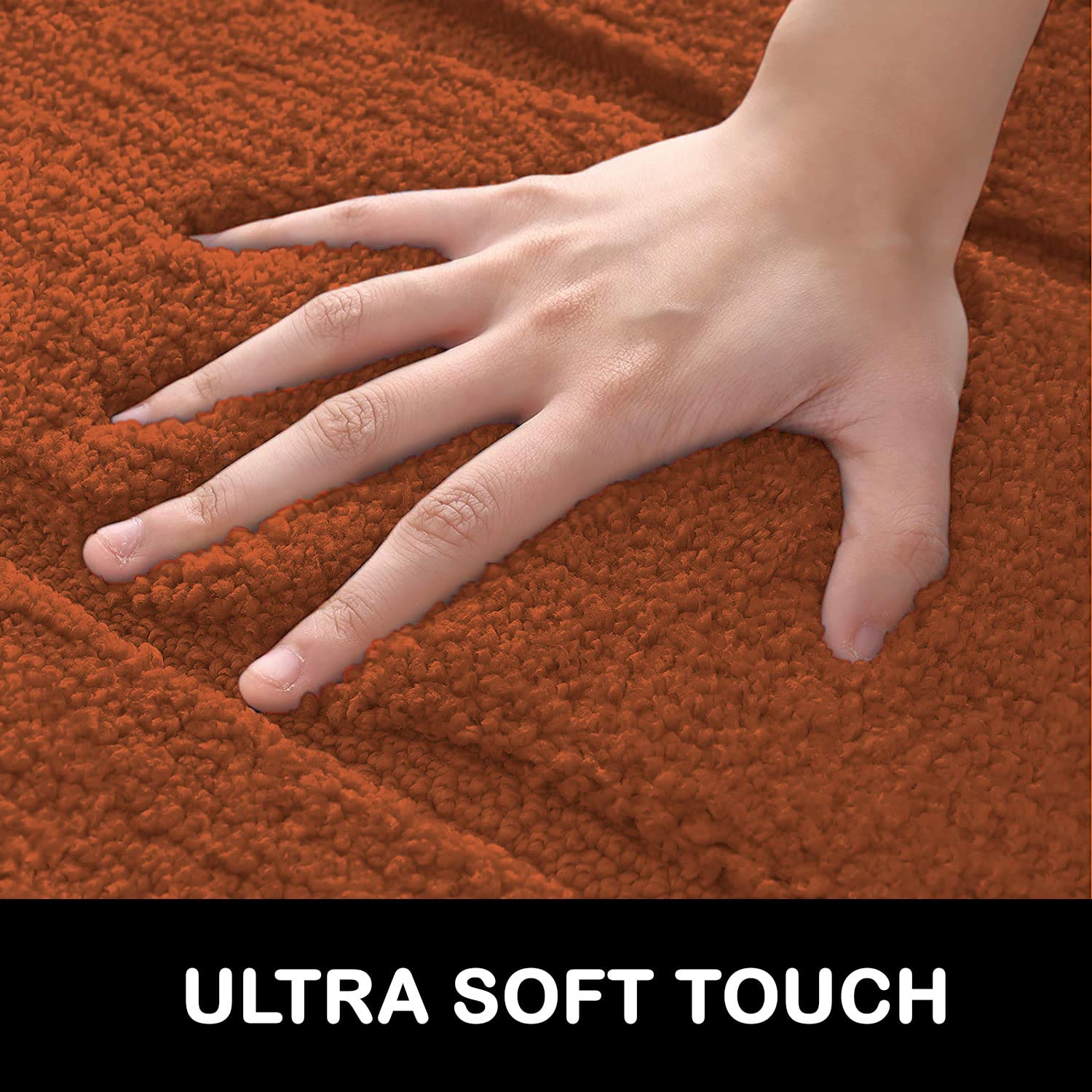 Bathmat 2500 GSM Microfiber Anti Skid (Rust, 45cm x 75cm)
